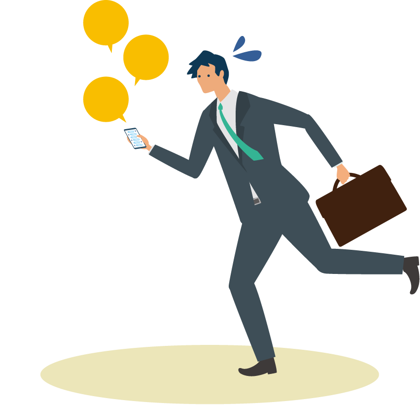 営業先へ直行直帰、出張も多くて勤務報告がたまりがち。